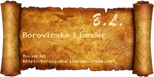 Borovicska Liander névjegykártya